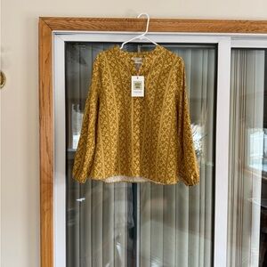 NWT Parterre Bryce Top, Gold Melograno Stripe